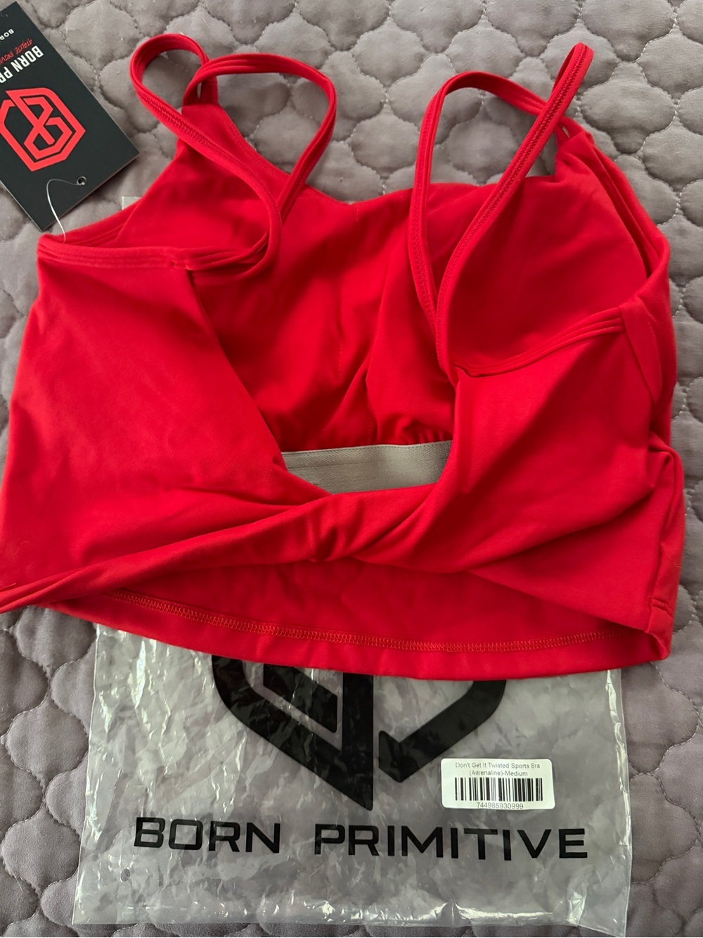Born Primitive Bright Red Women's Sports Bra Tank — Don’t Get it Twisted - Picture 2 of 2
